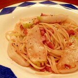 かぶとベーコンのパスタ